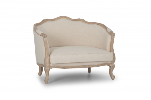 Sofia Lounge Chair, Natural Oak Frame, Ivory Upholstery