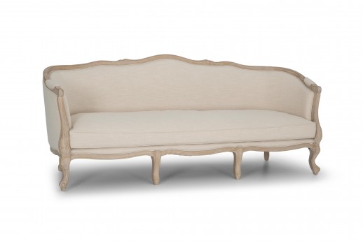 Sofia Sofa, Natural Oak Frame, Ivory Upholstery