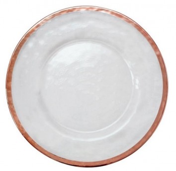 Rose Gold Rim Frosted Glass Charger