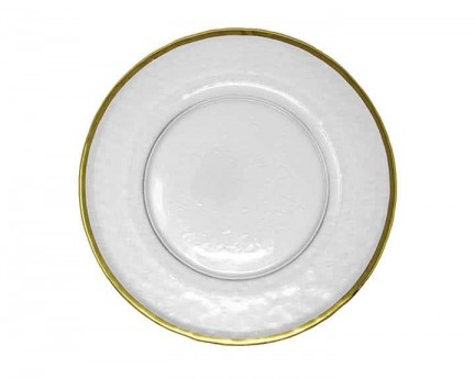 Gold Rim Frosted Glass Charger