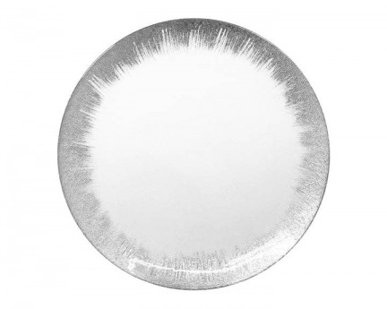 Celestial Silver Glass Charger
