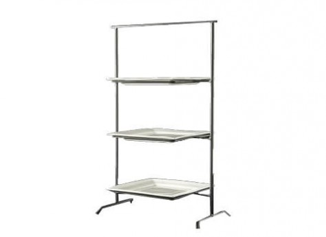 3-Tiered Square Tray w/ Steel Rack