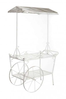 White Metal Cart with Canopy