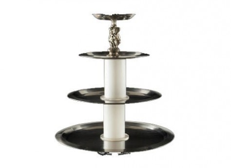 4-Tiered Stainless Round Tray Fancy