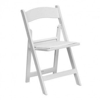 CHAIR, WHITE, PADDED