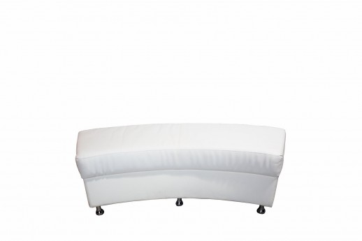 Continental Curved Bench - White Leather