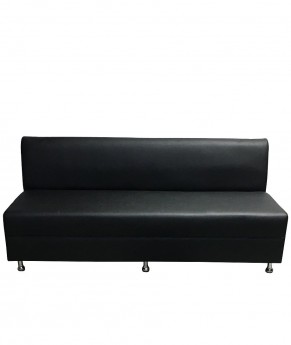 Sleek Sofa - Black Leather