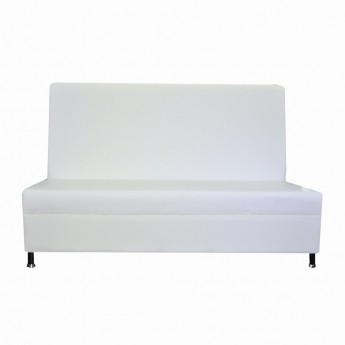 Sleek Tall Back Sofa - White Leather