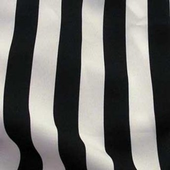 Satin Black & White Stripe