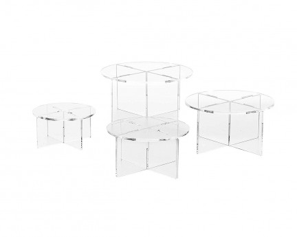 Acrylic Round Riser/Cake Stand Set (4 stands)