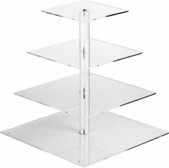 Acrylic 4-Tier Square Serving Tray