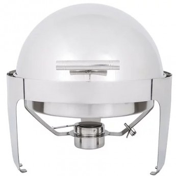POLISHED STAINLESS STEEL CHAFER - ROLL TOP ROUND