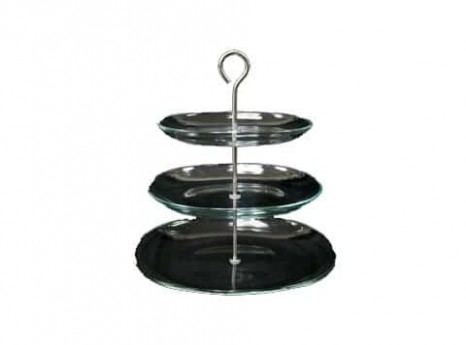 3-Tier Clear Glass Tray 14