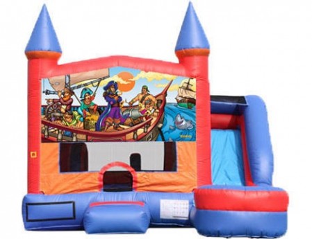 6-in-1 Castle Combo with Slide (Wet) - Pirates