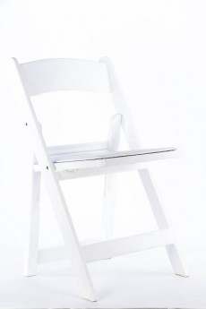 WHITE RESIN CHAIR W/ PADDED SEAT