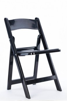BLACK RESIN CHAIR W/PADDED SEAT