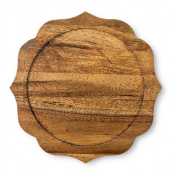 ROUND ACACIA WOOD CHARGER