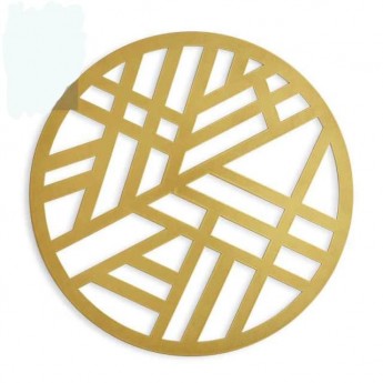 ROUND GOLD GEOMOD CHARGER MAT
