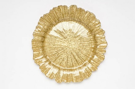 ROUND GOLD REEF GLASS CHARGER