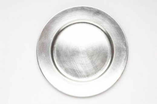 ROUND SILVER LACQUER CHARGER