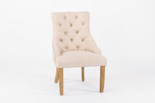 IVORY LINEN TUFTED CHAIR