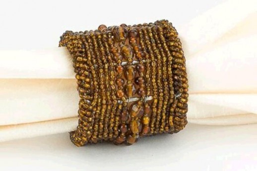 Copper Beaded Napkin Ring