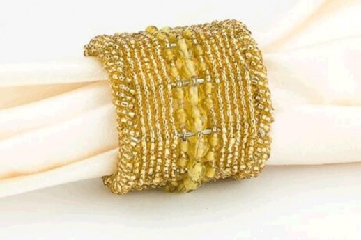 Gold Beaded Napkin Ring