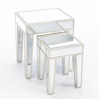 SMALL MIRRORED ACCENT TABLE