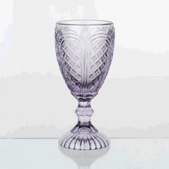 LILAC PRESSED GLASS GOBLET