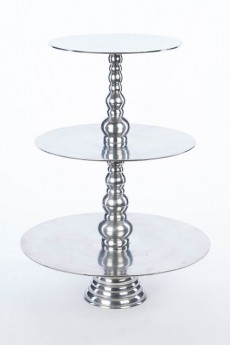 3 TIER SILVER CUPCAKE STAND