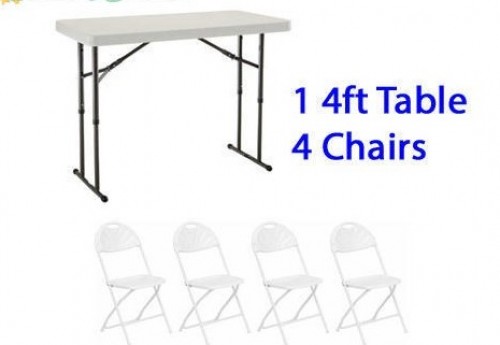 Package: 1 4ft Adjustable Height Table & 4 Chairs