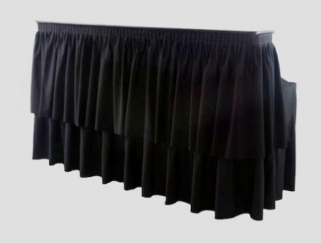 PORTABLE, 6 FT TABLE BAR W/ BLACK SKIRT