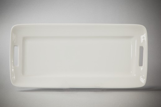 White Rectangular Platter With Handles