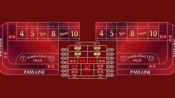 10' Burgundy Craps Casino Game Table Kit