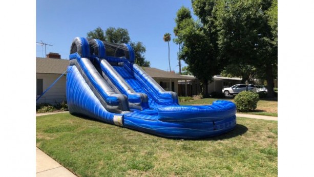 14ft Blue Inflatable Wave Water Slide
