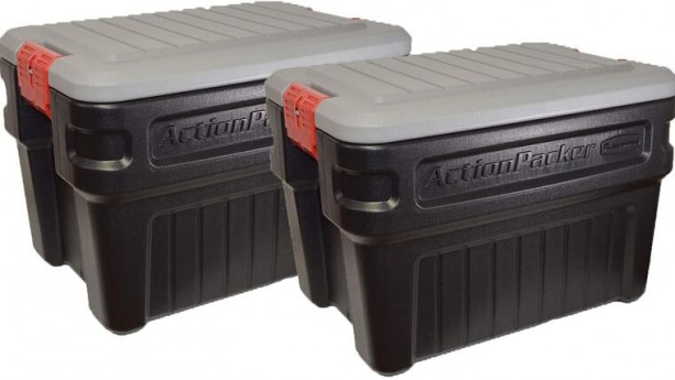 24 Gallon Grey & Black Rubbermaid ActionPacker Lockable Storage Box (duplicate)