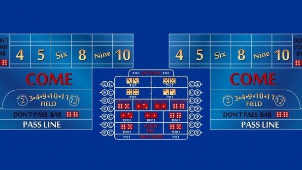 12' Blue Craps Casino Game Table Kit