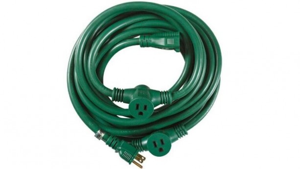 25' Green 12/3 AC Multi Outlet Power Cable Rental