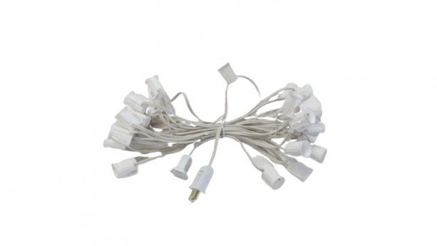 50' White String C7 - 7 Watt Clear Incandescent Bulb String Lights Kit