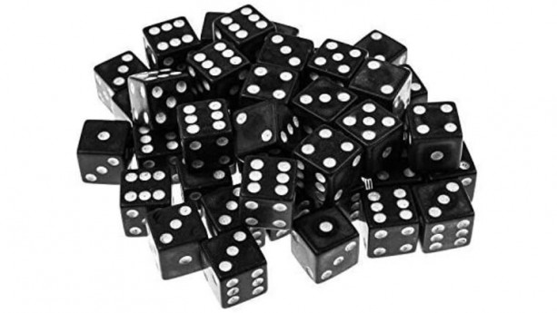 16mm Black Rounded Casino Dice