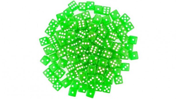16 mm Green Rounded Casino Dice