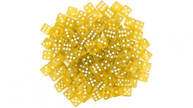 16mm Yellow Rounded Casino Dice