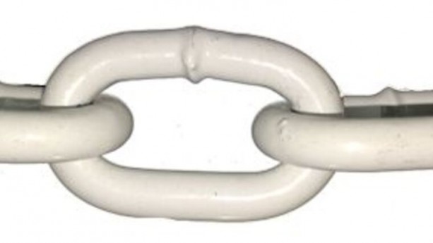 20' White Powder Coated Metal Stanchion Chain
