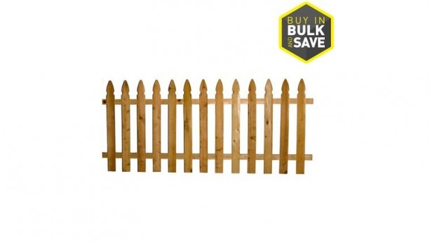 3.5-ft H x 8-ft W Cedar Spaced Picket Gothic Wood Fence Panel