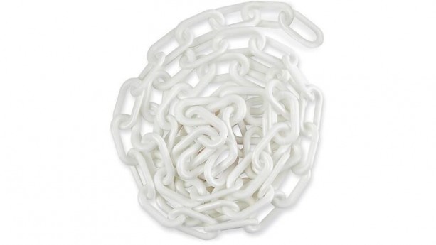50' White Plastic Stanchion Chain