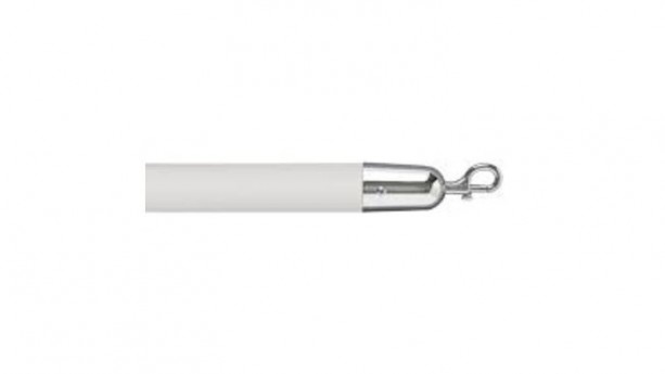 6' White Vinyl Stanchion Rope w/Chrome Ends
