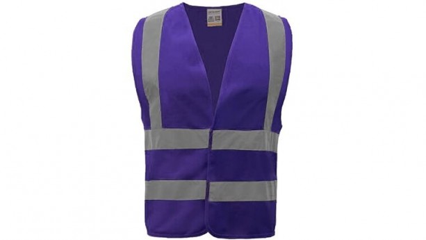 XL Purple GOGO Industrial Safety Vest with Reflective Stripes, ANSI/ISEA Standard