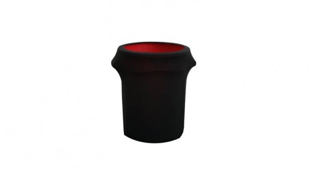 24-40 Gallons Black Stretch Spandex Round Trash Bin Container Cover