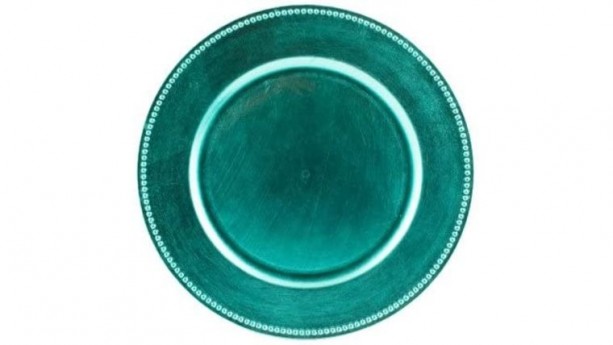 Blue Beaded Acrylic Charger Plate Rental