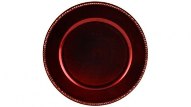 Chocolate Brown Beaded Acrylic Charger Plate Rental